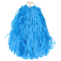 Cheerballs/pompoms   1x   blauw   met franjes en ring handgreep   28 cm