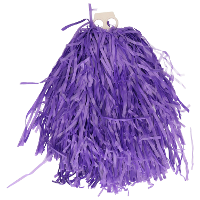 Cheerballs/pompoms   1x   paars   met franjes en ring handgreep   28 cm