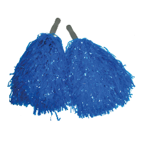 Cheerballs   set 2x   blauw   pompoms   franjes en handgreep   25 cm