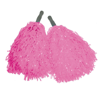 Cheerballs   set 2x   roze   pompoms   franjes en handgreep   25 cm