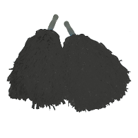 Cheerballs   set 2x   zwart   pompoms   franjes en handgreep   25 cm