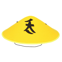 Funny Fashion Chinese Aziatische verkleedhoed   geel   vilt   carnaval   volwassenen