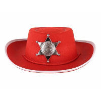 Funny Fashion Cowboy/sheriff hoed   rood   kinderen   carnaval