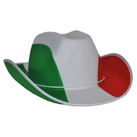 Funny Fashion Cowboyhoed Italie   Landen supporters   vlaggen verkleed feestartikelen