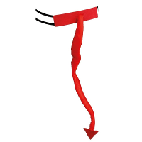 Duivel staart   rood   Carnaval/Halloween kostuum   Verkleed accessoires duiveltje/Satan