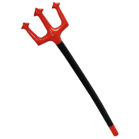 Funny Fashion Duivel Trident/drietand vork   152 cm   rood   plastic   verkleed accessoires   opblaa