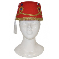 Funny Fashion Fez hoedje   met decoraties   rood   voor volwassenen   1001 nacht   Marokkaans