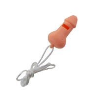 Fluitje in penis vorm   met koord   pvc   roze   Fun/feest/vrijgezellen accessoires