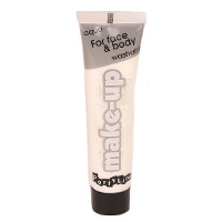 Gezicht en lichaam schmink op waterbasis   wit   25 ml   Schminken   Schmink carnaval   Make up