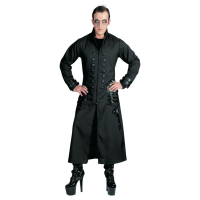 Gothic / vampier verkleed jas   lang   zwart   heren   carnaval/halloween