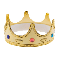 Gouden verkleed accessoires kroon   voor kinderen   kunststof   verkleden   koning   prins