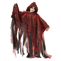 Funny Fashion Halloween verkleed cape/gewaad met kap   Spook/geest   Rood   Voor kinderen