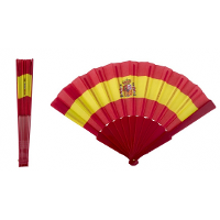 Hand waaier Spaanse vlag   23 cm   Feestartikelen Spanje   supporters