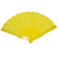 Handwaaier/spaanse waaier   geel   polyester   Verkoeling in de zomer   41 x 22 cm