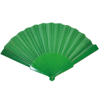 Handwaaier/spaanse waaier   groen   polyester   Verkoeling in de zomer   41 x 22 cm