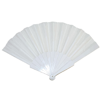 Handwaaier/spaanse waaier   wit   polyester   Verkoeling in de zomer   41 x 22 cm