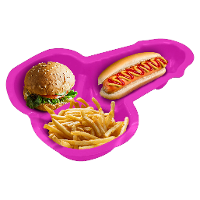 Hapjes/chips serveerschaal in penis vorm   fuchsia roze   23 x 16 cm