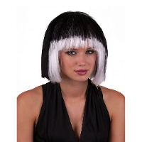 Funny Fashion Heksenpruik kort haar   zwart/wit   dames   Halloween