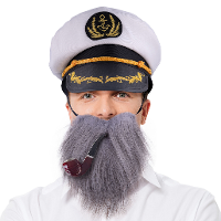 Kapitein verkleedset   baard/pijp/pet   voor volwassenen