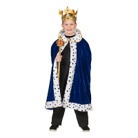 Koning verkleed cape   blauw   voor kinderen   Sprookjes thema   Mantel   Carnaval