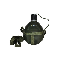 Legergroene drink/drank flacon   18 x 12 cm   met schouderband   carnaval   soldaten