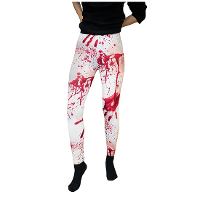Legging met bloedvlekken   wit   dames   polyester   carnaval/halloween   dameslegging