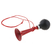 Lucht toeter   19 cm   rood   metaal   sport   fiets   met koord