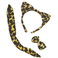 Luipaard thema   dieren verkleed accessoires set   voor dames en meisjes