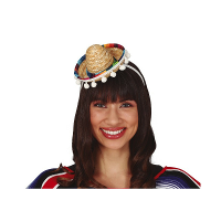 Mexicaanse mini Sombrero hoedje op diadeem   carnaval/verkleed accessoires   multi kleuren   stro