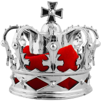 Mini kroontje op clip   koning/koningin   zilver   8 cm   verkleed haarclip