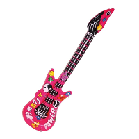 Opblaasbare muziekinstrumenten gitaar   flower power hippie stijl   105 cm