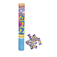Party popper/confetti shooter   verjaardag 21 jaar   papier   multi kleuren   40 cm