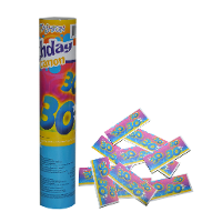 Party popper/confetti shooter   verjaardag 30 jaar   papier   multi kleuren   20 cm