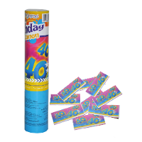 Party popper/confetti shooter   verjaardag 40 jaar   papier   multi kleuren   20 cm