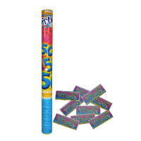 Party popper/confetti shooter   verjaardag 50 jaar   papier   multi kleuren   59 cm