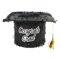 Pinata van papier   Geslaagd/graduation hoedje thema   28 x 29 x 15 cm   Feestartikelen verjaardag
