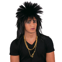Funny Fashion Punker verkleed pruik   voor heren   zwart   carnaval
