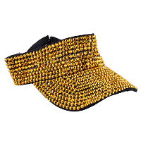 Rapper/gangster verkleed zonneklep studs   goud/zwart   bling   one size