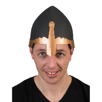 Ridder verkleed helm   zwart/goud   kunststof   middeleeuwen verkleed accessoires