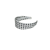 Rock n Roll diadeem/haarband   wit met zwarte stippen   one size   verkleed accessoires