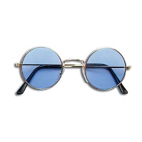 Ronde John Lennon stijl verkleed bril   blauw   Sixties/hippie/flower power