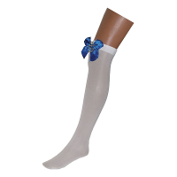 Sailor Matrozen overknee kousen   wit   size S/M   blauwe strik   anker   verkleed   carnaval