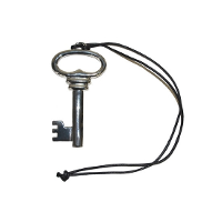 Sleutel aan halsketting   zilver   12 cm   metaal   verkleed accessoires