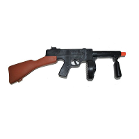 Funny Fashion Speelgoed machinepistool   wapens gangsters   zwart   50 cm   Tommygun geweer
