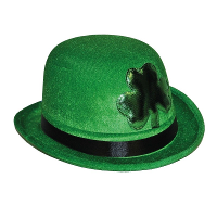 St. Patrick's Day Groene Bolhoedje   zwart lint   volwassenen   feestaccessoire