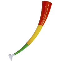 Supporters blaastoeter Carnaval vlag kleuren   rood/geel/groen   kunststof   56 cm