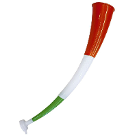 Supporters blaastoeter Italiaanse vlag kleuren   rood/wit/groen   kunststof   56 cm