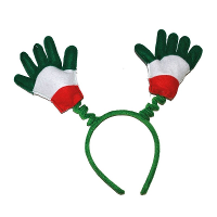 Supporters verkleed accessoire   vlag handjes diadeem   Italie   volwassenen