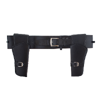 Funny Fashion Verkleed cowboy holster   voor 2 revolvers/pistolen   zwart   maat voor volwassenen