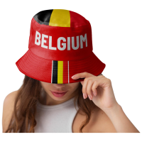 Verkleed hoedje Supporters   Belgium   Belgie   rood   bucket hat   volwassenen